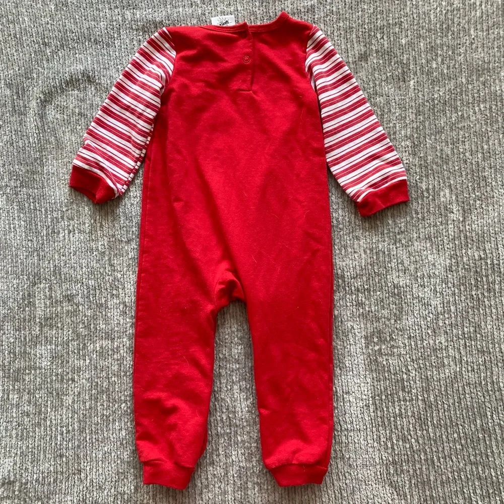 Dr. Seuss Baby Grinch Red Christmas Romper Size 18M Retro Holiday‎ Classic